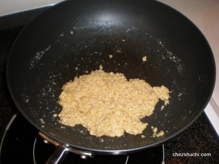 ground sesame and cashews in the syrup